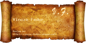 Vincze Fedor névjegykártya